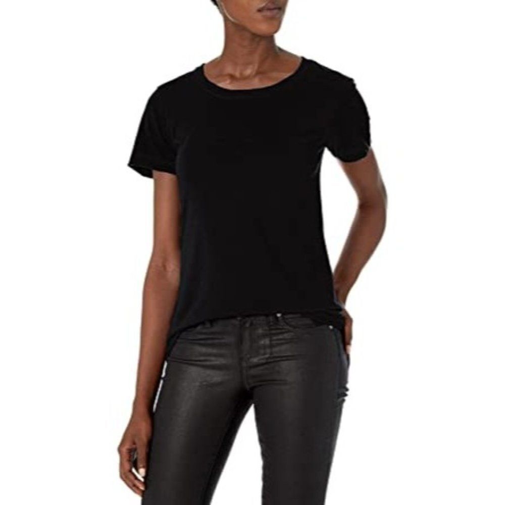 Marky G Apparel Womens Black Cotton Short Sleeve Round Neck T Shirt Size Small